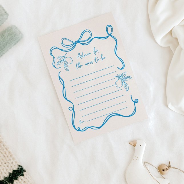 Hand plockade Lemon Baby Shower Advice för Mamma C Inbjudningar (Skapare uppladdad)