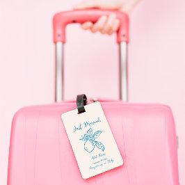 Hand plockade Lemon Bröllop Anpassningsbar Text Lo Bagagebricka