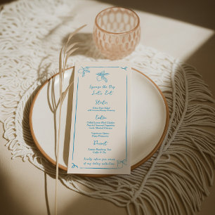 Hand plockade Lemon Bröllop Menu Program