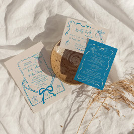 Hand plockade Lemon Medelhavet Bröllop Inbjudningar