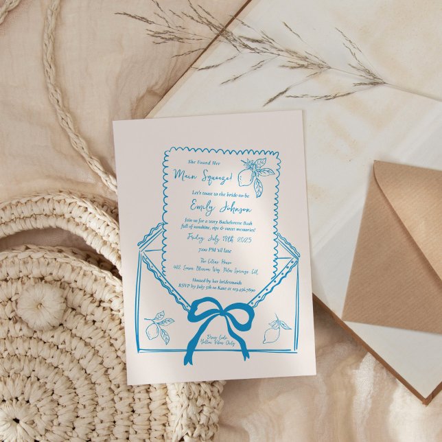 Hand plockade Lemon Mediterranean Bachelorette Par Inbjudningar (Skapare uppladdad)