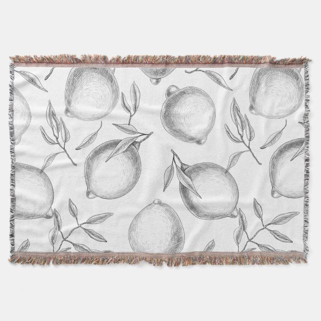 Hand plockade Lemon mönster Filt (Framsidan)