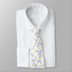 Hand plockade Lemon Mönster Neck Tie Slips