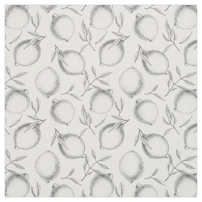 Hand plockade Lemon mönster Tyg (Provkarta)