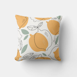 Hand plockade Lemons bakgrund. Sömlös mönster med Kudde