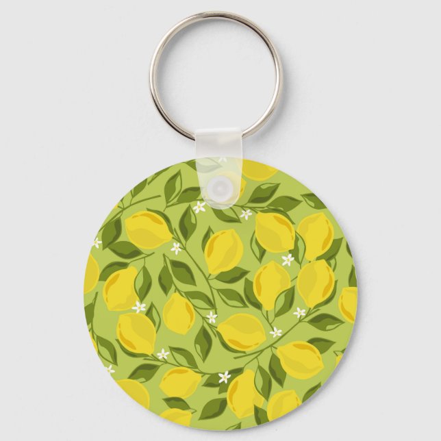 Hand plockade Lemons Colorful Tapet Nyckelring (Framsida)
