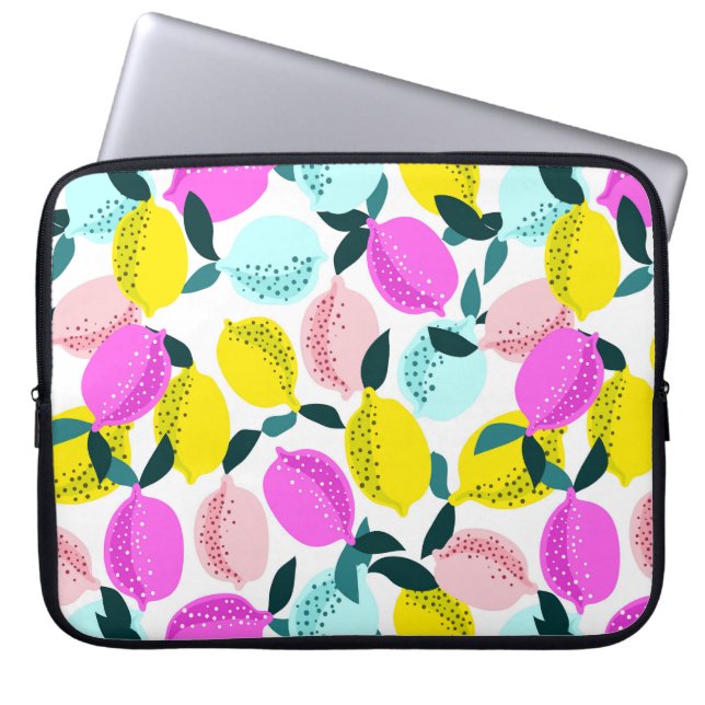 Hand plockade Lemons Vintage Mönster Laptop Fodral (Framsidan)