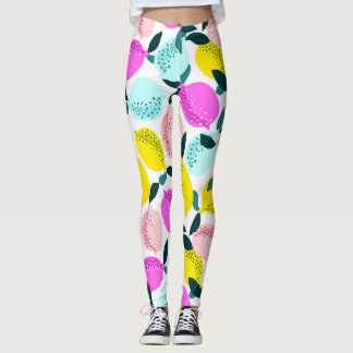 Hand plockade Lemons Vintage Mönster Leggings