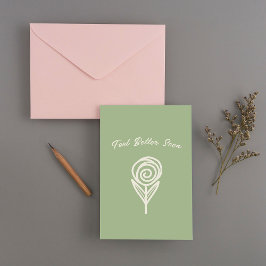 Hand plockade, Line Ro - Känn bättre snart Tack Kort