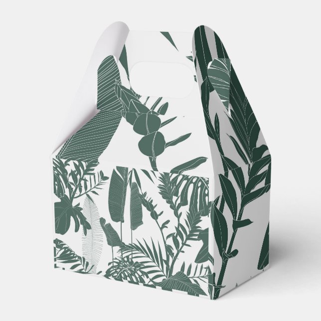 Hand plockade-linjen tropiska löv. presentaskar (Framsidan Sidan)