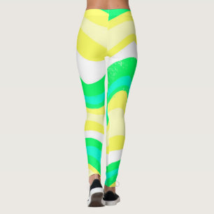 Hand plockade Linjer Färgfylld strimlad Vinkarare Leggings
