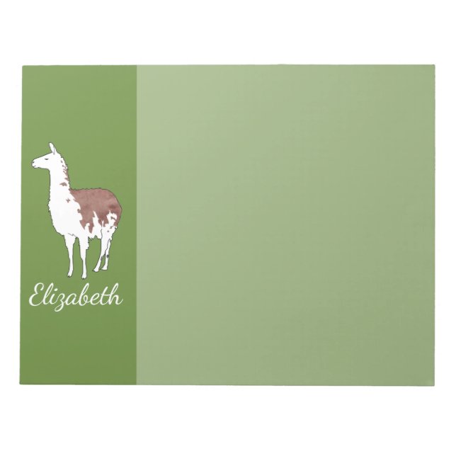 Hand plockade Llama U-Plockan Bakgrund Färg Anteckningsblock (Framsida)