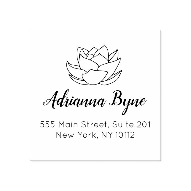 Hand plockade Lotus Flower Stämpel (Tryck)