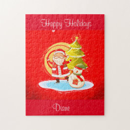 Hand plockade Lycklig jul Pussel