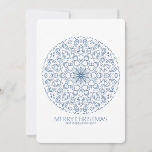 Hand plockade Mandala, julklappen Snögubbar Julkort