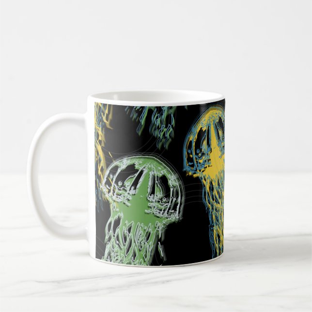 Hand plockade maneter struktur. Raster hand plocka Kaffemugg (Vänster)