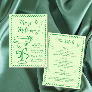 Hand plockade Margs & Matrimony Bachelorette Helg Inbjudningar