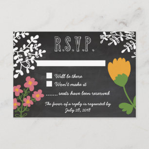 Hand plockade Mason Burk & Flowers på Chalkboard O OSA Kort