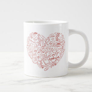 Hand plockade Medial doodle Logotyp Jumbo Mugg