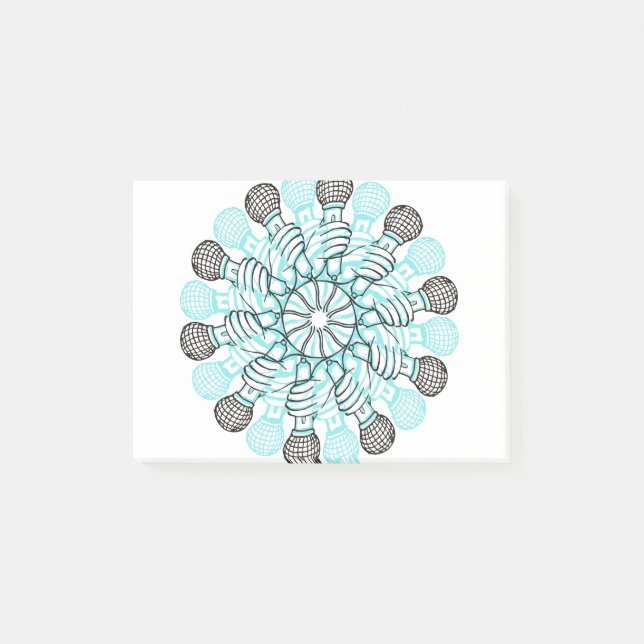 Hand plockade Microphone Post-it Block (Framsida)