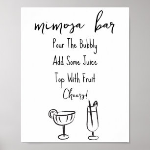 Hand plockade Mimosa Pub Sign Poster