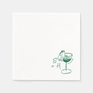 Hand plockade-minimalistisk enkel Cocktail Bröllop Pappersservett