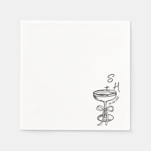 Hand plockade-minimalistisk enkel Cocktail Bröllop Pappersservett