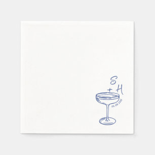 Hand plockade-minimalistisk enkel Cocktail Bröllop Pappersservett