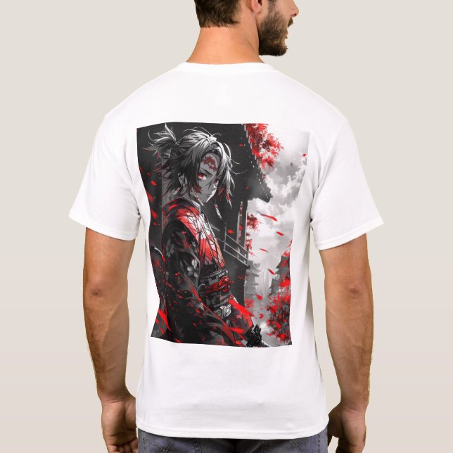Hand plockade minimalistiskt demonskiktanimering T Shirt (Baksida)