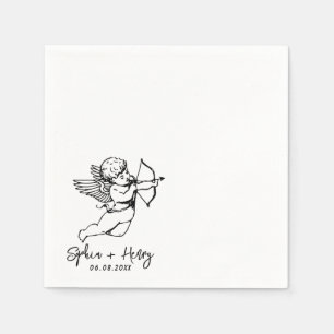 Hand plockade Modern cherub Cocktail Bröllop Napki Pappersservett
