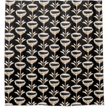 Hand plockade Modern Poppy Design Black Guld