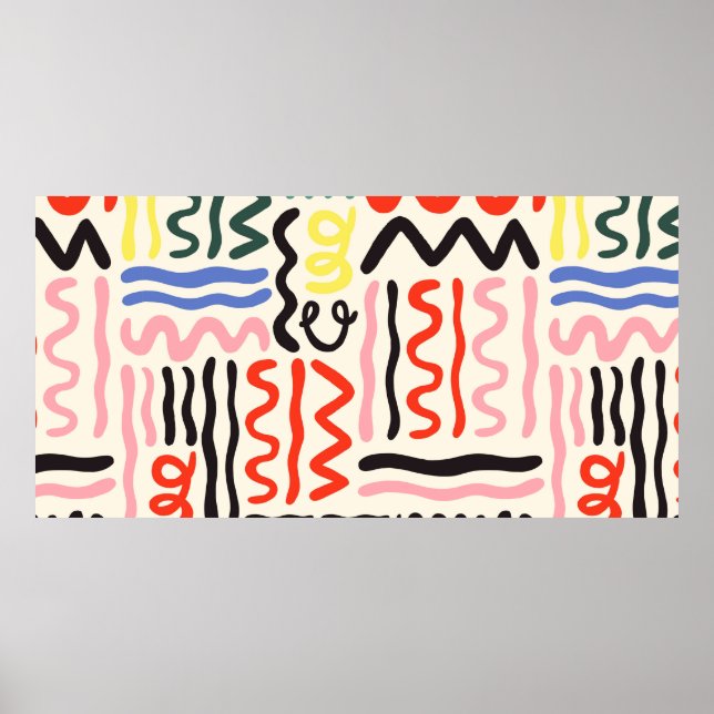 Hand plockade, mönster, zigzagar, linjer och kurva poster (Framsidan)