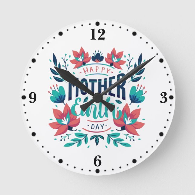 Hand plockade Mor Earth Day Design-23184 Hoodie Rund Klocka (Framsida)