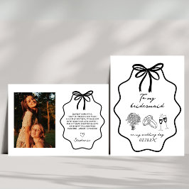 Hand plockade My Bridemaid på mitt Bröllopsdag Pho Inbjudningar