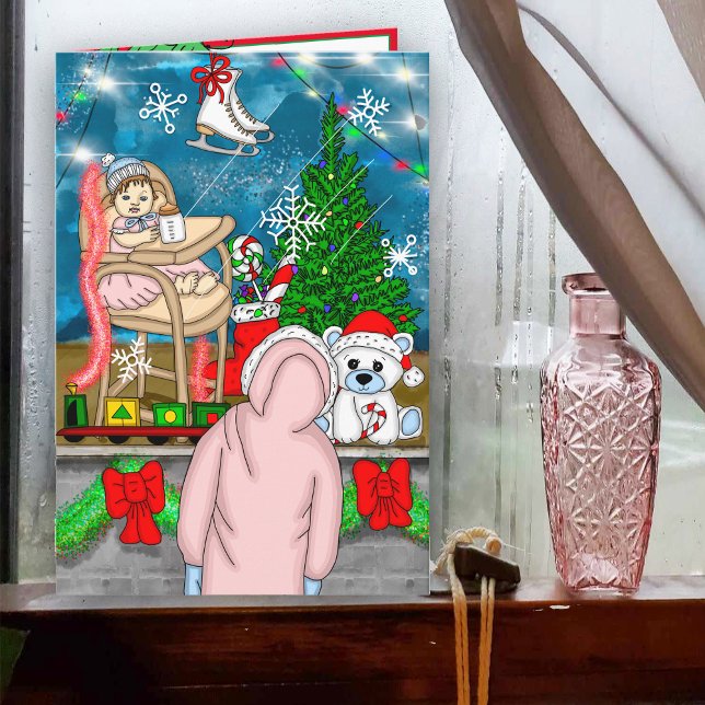 Hand plockade Nostalgic-Visningen för julfönstret Kort (Skapare uppladdad)
