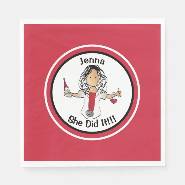 Hand plockade Nurse Medical School Studenten Napki Pappersservett (Framsidan)