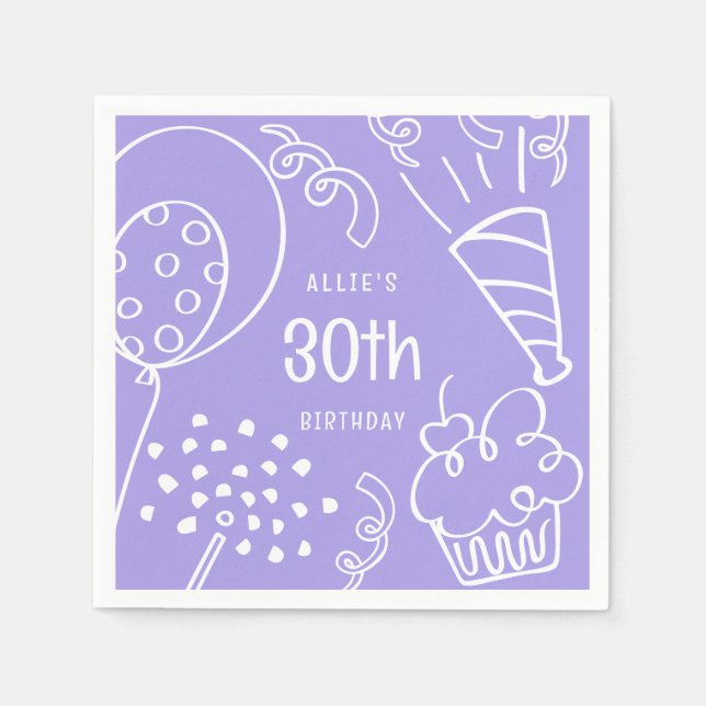 Hand plockade, oavsett ålder, Födelsedagsfest, bal Pappersservett (Framsidan)