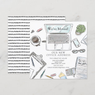 Hand plockade Office Flytta-meddelande Meddelande