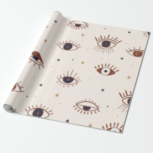 Hand plockade Öga, Mystiskt sjölöst Mönster. Evil Presentpapper