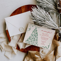 Hand plockade Oh What Roligt Julfest-inbjudan