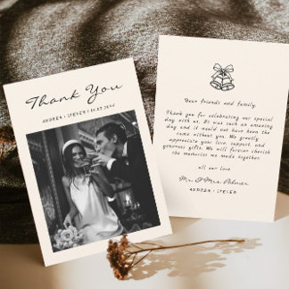 Hand plockade Old Money Bröllop Tack Kort