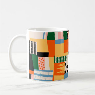 Hand plockade olika former. Abstraktens contempora Kaffemugg