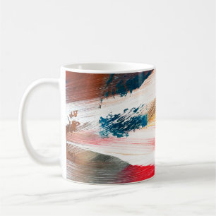 Hand plockade oljemålning. Abstrakt konsbakgrund. Kaffemugg