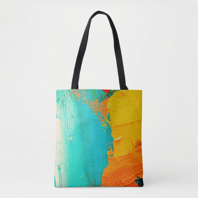 Hand plockade oljemålning. Abstrakt konsbakgrund.  Tygkasse (Framsida)