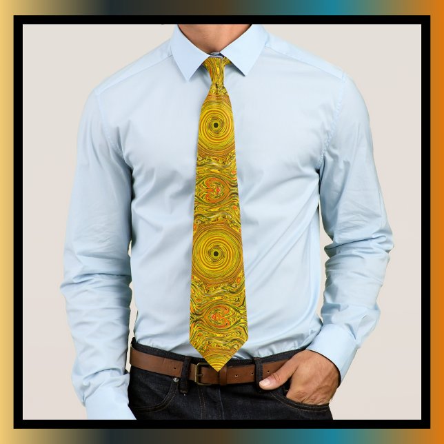 Hand plockade Orange Guld Swirl Mönster Slips (Skapare uppladdad)