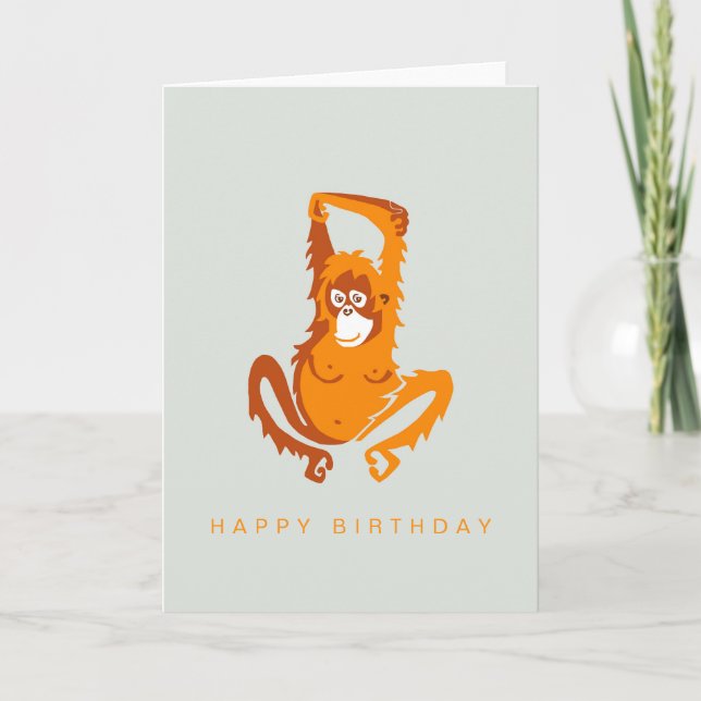 Hand plockade-ORANGUTAN-Wildlife-Nature-Primat Kort (Framsida)