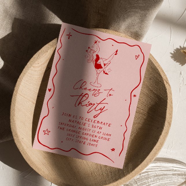 Hand plockade-ost till trettio Quirky 30års födels Inbjudningar (Skapare uppladdad)