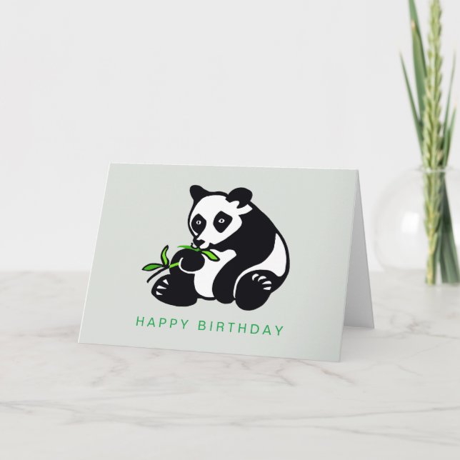 Hand plockade PANDA Bear-Wildlife - Nature - Grönt Kort (Framsida)