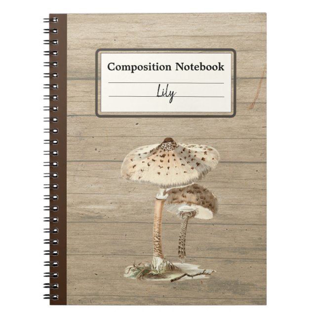 Hand plockade Parasol Mushroom Personlig Comp Anteckningsbok (Framsidan)