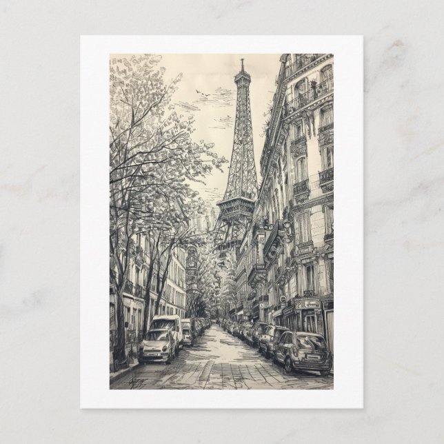 Hand plockade Paris Scenes Vykort (Framsida)